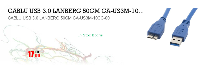 CABLU USB 3.0 LANBERG 50CM CA-US3M-10CC-00