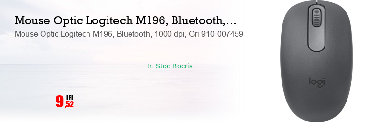 Mouse Optic Logitech M196, Bluetooth, 1000 dpi, Gri 910-007459