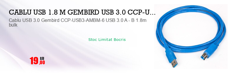 Cablu USB 3.0 Gembird CCP-USB3-AMBM-6 USB 3.0 A - B 1.8m bulk