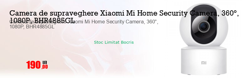 Camera de supraveghere Xiaomi Mi Home Security Camera, 360°, 1080P, BHR4885GL