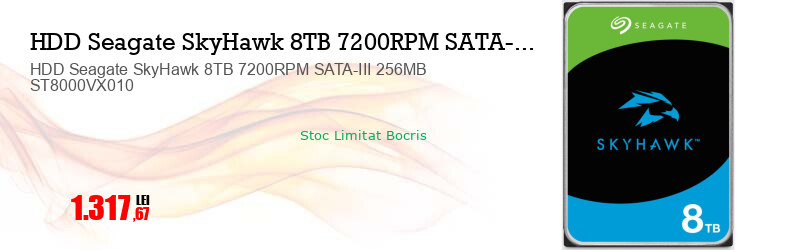 HDD Seagate SkyHawk 8TB 7200RPM SATA-III 256MB ST8000VX010  