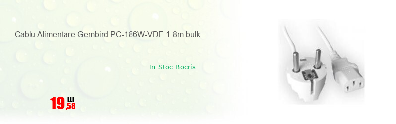 Cablu Alimentare Gembird PC-186W-VDE 1.8m bulk
