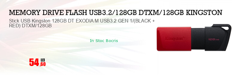 Stick USB Kingston 128GB DT EXODIA M USB3.2 GEN 1/(BLACK + RED) DTXM/128GB
