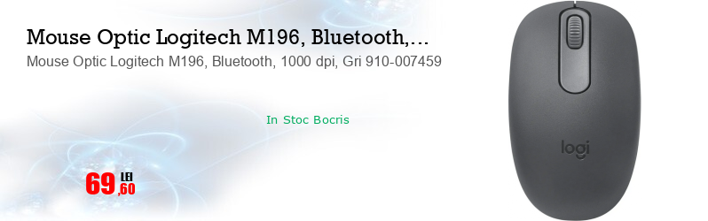 Mouse Optic Logitech M196, Bluetooth, 1000 dpi, Gri 910-007459