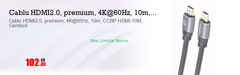 Cablu HDMI2.0, premium, 4K@60Hz, 10m, CCBP-HDMI-10M, Gembird
