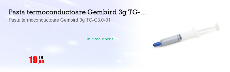 Pasta termoconductoare Gembird 3g TG-G3.0-01   