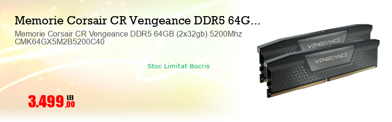 Memorie Corsair CR Vengeance DDR5 64GB (2x32gb) 5200Mhz CMK64GX5M2B5200C40