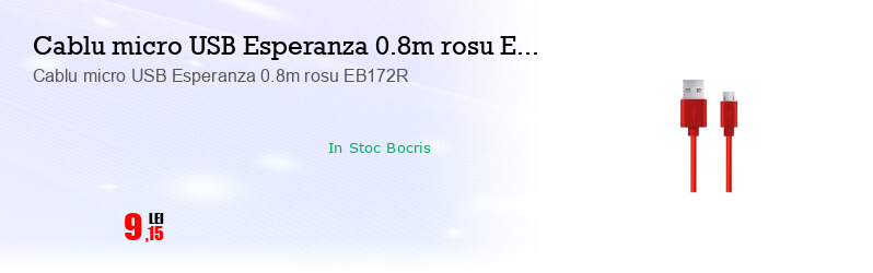 Cablu micro USB Esperanza 0.8m rosu EB172R