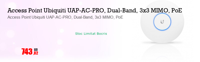 Access Point Ubiquiti UAP-AC-PRO, Dual-Band, 3x3 MIMO, PoE