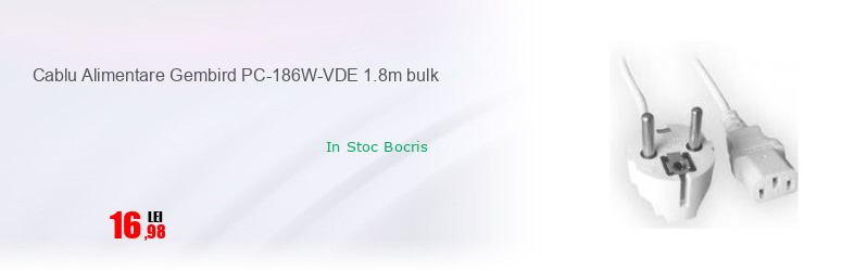 Cablu Alimentare Gembird PC-186W-VDE 1.8m bulk