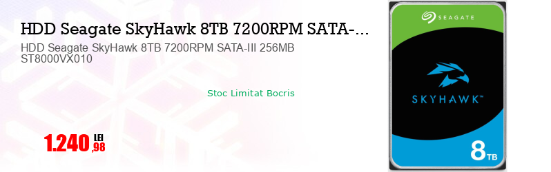 HDD Seagate SkyHawk 8TB 7200RPM SATA-III 256MB ST8000VX010  