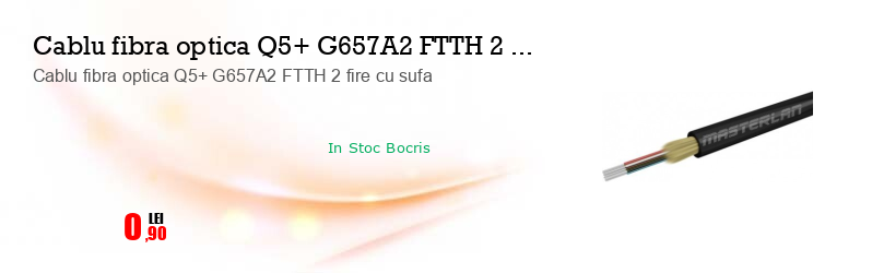 Cablu fibra optica Q5+ G657A2 FTTH 2 fire cu sufa