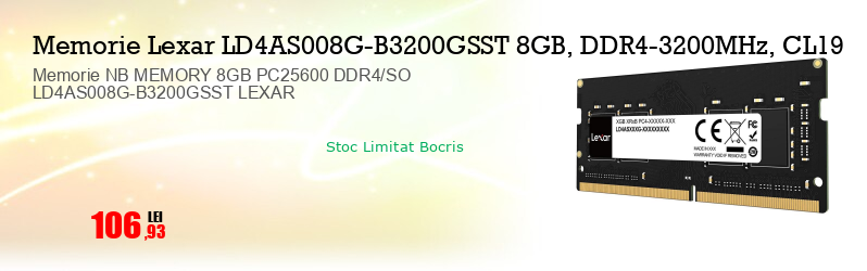 Memorie NB MEMORY 8GB PC25600 DDR4/SO LD4AS008G-B3200GSST LEXAR 