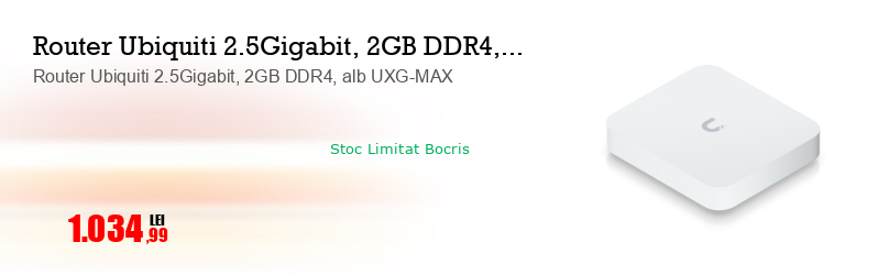 Router Ubiquiti 2.5Gigabit, 2GB DDR4, alb UXG-MAX
