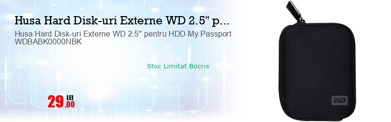 Husa Hard Disk-uri Externe WD 2.5'' pentru HDD My Passport WDBABK0000NBK
