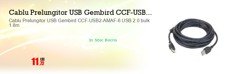 Cablu Prelungitor USB Gembird CCF-USB2-AMAF-6 USB 2.0 bulk 1.8m