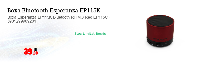 Boxa Esperanza EP115K Bluetooth RITMO Red EP115C - 5901299909201