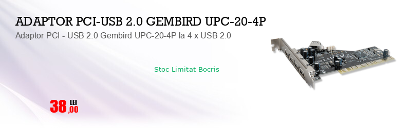 Adaptor PCI - USB 2.0 Gembird UPC-20-4P la 4 x USB 2.0