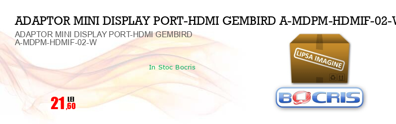 ADAPTOR MINI DISPLAY PORT-HDMI GEMBIRD A-MDPM-HDMIF-02-W