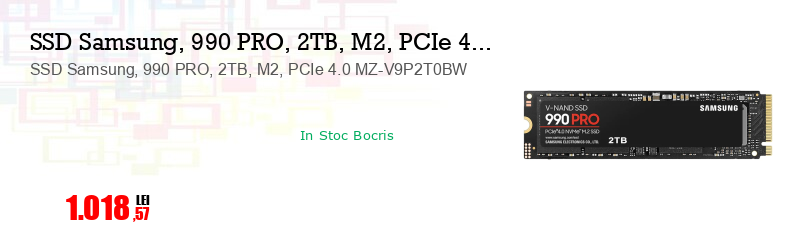 SSD Samsung, 990 PRO, 2TB, M2, PCIe 4.0 MZ-V9P2T0BW