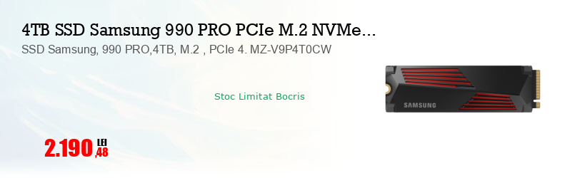 SSD Samsung, 990 PRO,4TB, M.2 , PCIe 4. MZ-V9P4T0CW