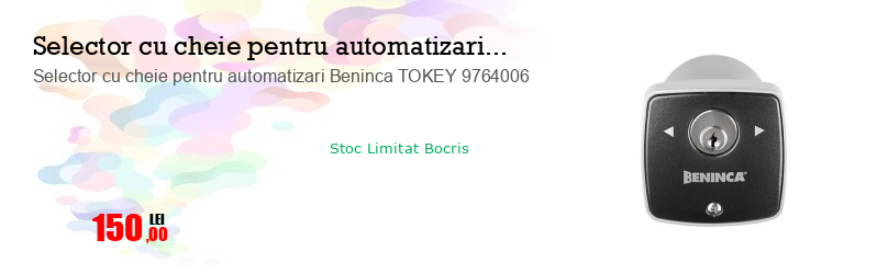 Selector cu cheie pentru automatizari Beninca TOKEY 9764006