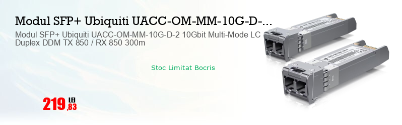 Modul SFP+ Ubiquiti UACC-OM-MM-10G-D-2 10Gbit Multi-Mode LC Duplex DDM TX 850 / RX 850 300m