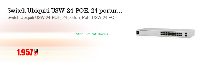Switch Ubiquiti USW-24-POE, 24 porturi, PoE, USW-24-POE