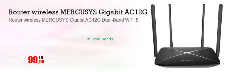 Router wireless MERCUSYS Gigabit AC12G Dual-Band WiFi 5