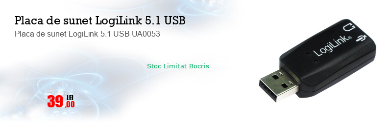 Placa de sunet LogiLink 5.1 USB UA0053