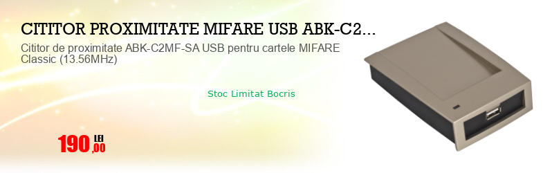 Cititor de proximitate ABK-C2MF-SA USB pentru cartele MIFARE Classic (13.56MHz) 