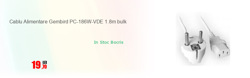 Cablu Alimentare Gembird PC-186W-VDE 1.8m bulk