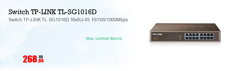 Switch TP-LINK TL-SG1016D 16xRJ-45 10/100/1000Mbps