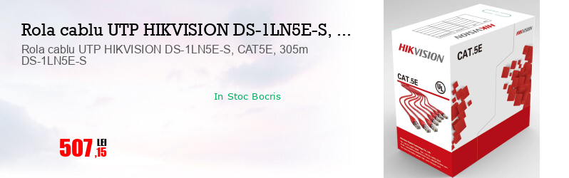 Rola cablu UTP HIKVISION DS-1LN5E-S, CAT5E, 305m DS-1LN5E-S  