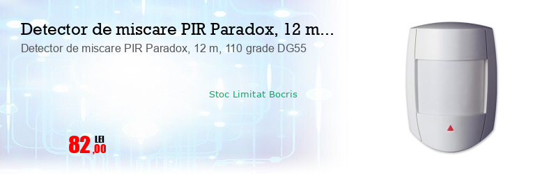 Detector de miscare PIR Paradox, 12 m, 110 grade DG55