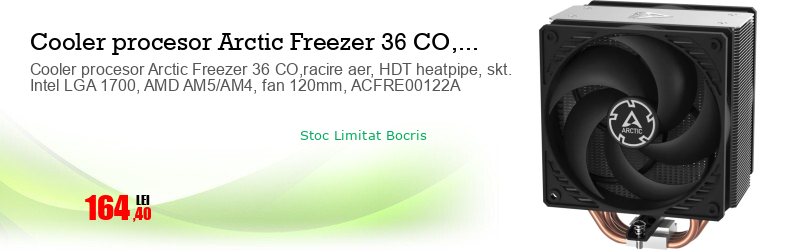 Cooler procesor Arctic Freezer 36 CO,racire aer, HDT heatpipe, skt. Intel LGA 1700, AMD AM5/AM4, fan 120mm, ACFRE00122A