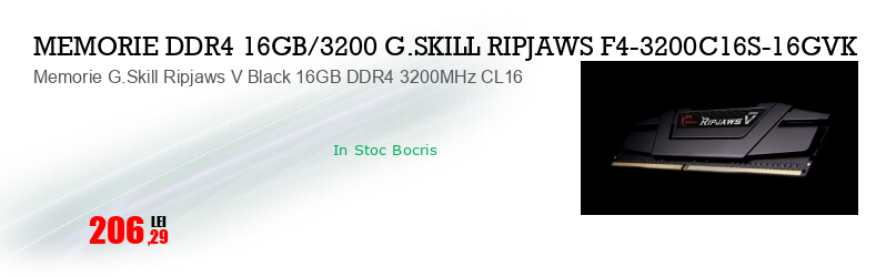 Memorie G.Skill Ripjaws V Black 16GB DDR4 3200MHz CL16
