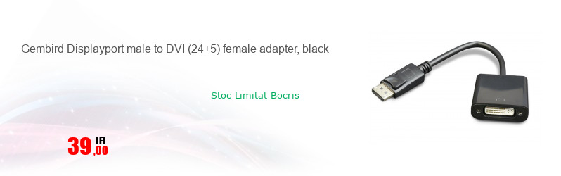 Gembird Displayport male to DVI (24+5) female adapter, black
