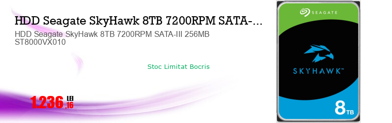 HDD Seagate SkyHawk 8TB 7200RPM SATA-III 256MB ST8000VX010  