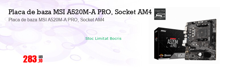 Placa de baza MSI A520M-A PRO, Socket AM4