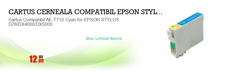 Cartus Compatibil AE-T712 Cyan for EPSON STYLUS D78/DX4000/DX5000