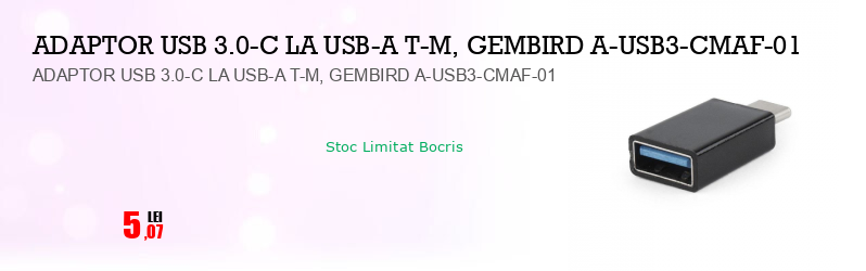 ADAPTOR USB 3.0-C LA USB-A T-M, GEMBIRD A-USB3-CMAF-01