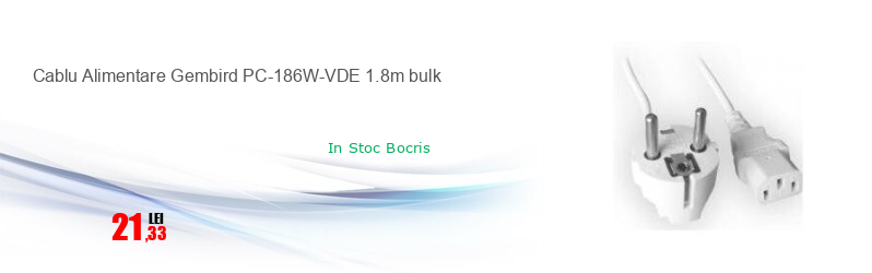 Cablu Alimentare Gembird PC-186W-VDE 1.8m bulk