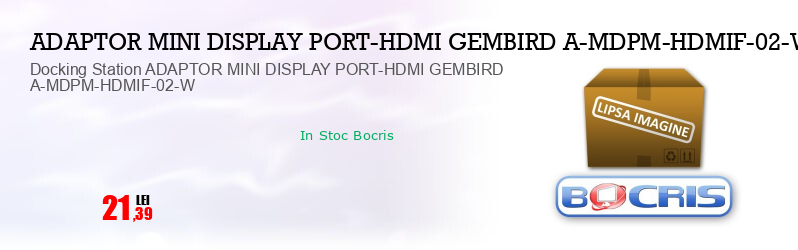 Docking Station ADAPTOR MINI DISPLAY PORT-HDMI GEMBIRD A-MDPM-HDMIF-02-W 