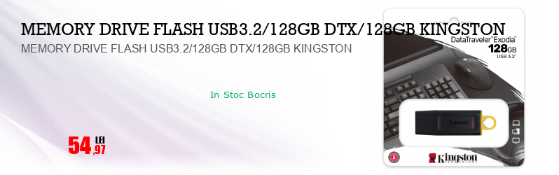 MEMORY DRIVE FLASH USB3.2/128GB DTX/128GB KINGSTON