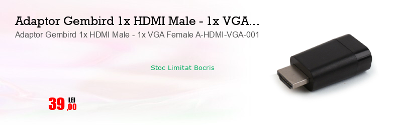 Adaptor Gembird 1x HDMI Male - 1x VGA Female A-HDMI-VGA-001