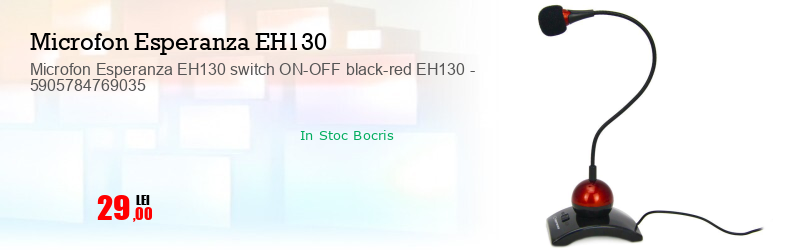 Microfon Esperanza EH130 switch ON-OFF black-red EH130 - 5905784769035