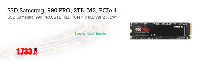 SSD Samsung, 990 PRO, 2TB, M2, PCIe 4.0 MZ-V9P2T0BW