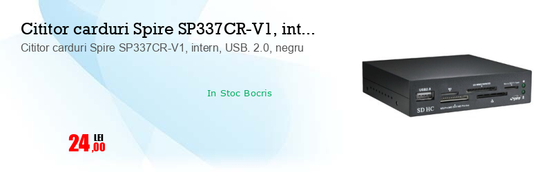 Cititor carduri Spire SP337CR-V1, intern, USB. 2.0, negru