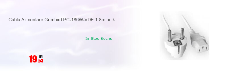 Cablu Alimentare Gembird PC-186W-VDE 1.8m bulk